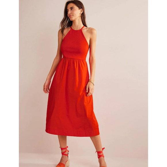 Boden Dresses & Skirts - 🆕 BODEN Ribbed Halter Midi Dress Orange 16-18